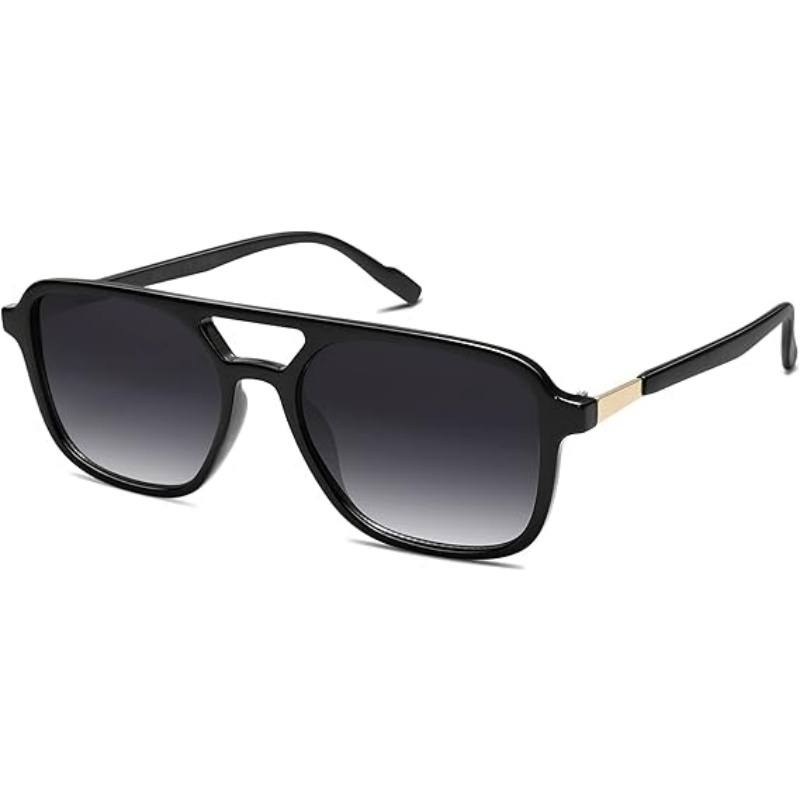 Retro Aviator Sunglasses for Women Men,Trendy Rectangle Womens Mens Shades Sun Glasses SJ2202 - 图片 2