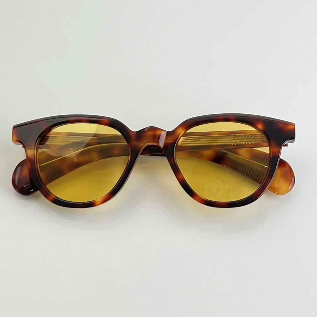 Oval Thick Acetate Sunglasses for Men Luxury Classical UV400 Street Fashion Eyewear with Case Oval Thick Acetate Sunglasses for Men Luxury Classical UV400 Street Fashion Eyewear with Case