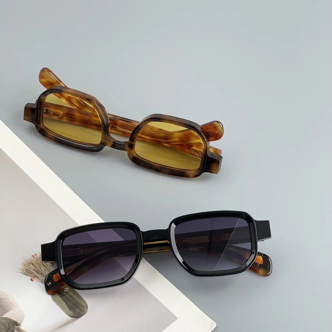 Rectangle Thick Acetate Sunglasses Men Women Vintage Designer American Style Classic Trendy Eyewear Rectangle Thick Acetate Sunglasses Men Women Vintage Designer American Style Classic Trendy Eyewear