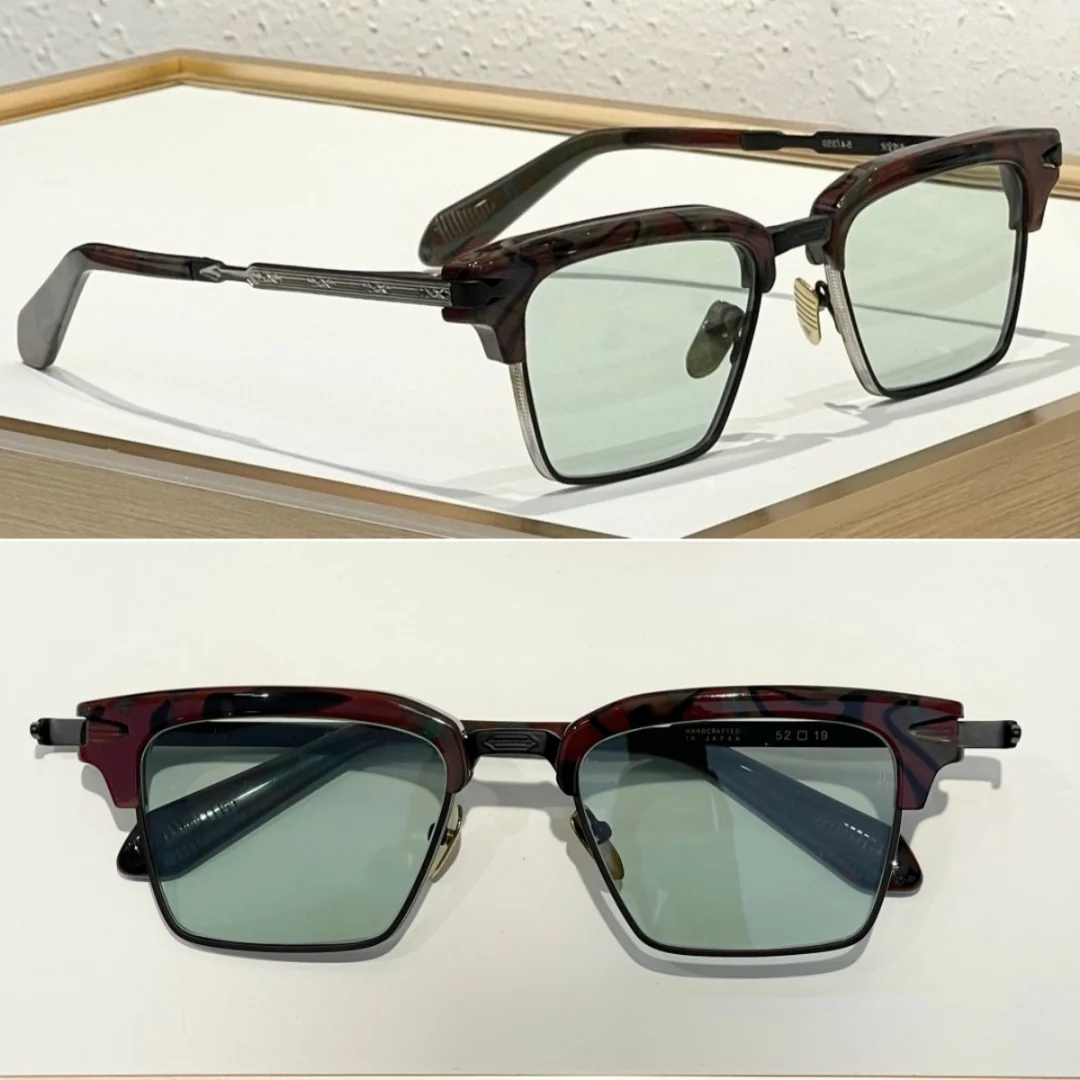 Square Unisex Sunglasses Japanese Handcrafted Acetate Alloy UV400 Luxury Business Eyewear with Case Square Unisex Sunglasses Japanese Handcrafted Acetate Alloy UV400 Luxury Business Eyewear with Case